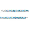 Thumbnail Image 1 of Oval Blue Topaz and Lab-Created White Sapphire Line Bracelet in Sterling Silver