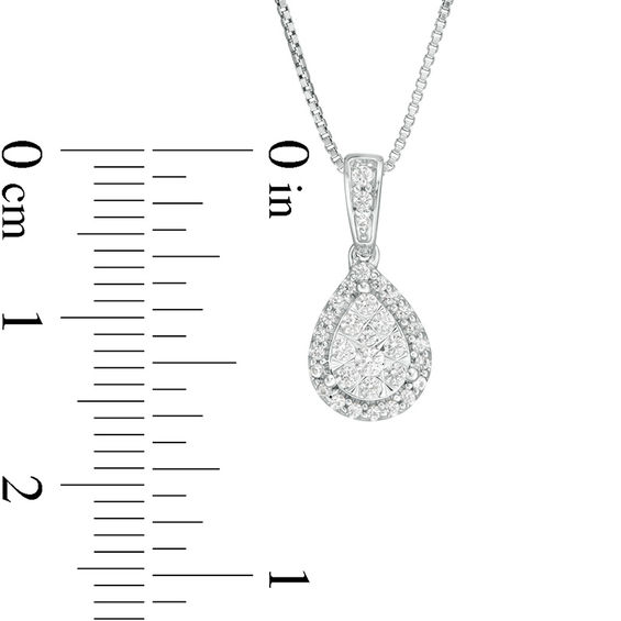 1/4 CT. T.w. Composite Diamond Pear-Shaped Frame Pendant in 10K White Gold