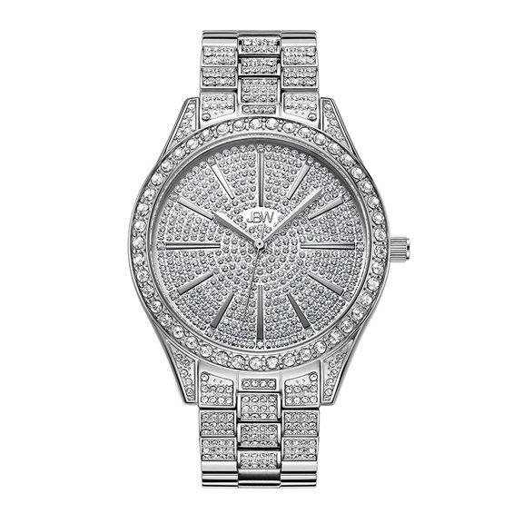 Ladies' JBW Cristal 1/8 CT. T.w. Diamond and Crystal Accent Watch with Silver-Tone Dial (Model: J6346C)