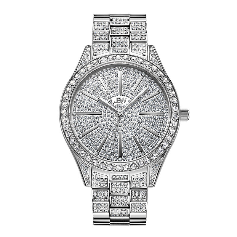 Ladies' JBW Cristal 1/8 CT. T.W. Diamond and Crystal Accent Watch with Silver-Tone Dial (Model: J6346C)