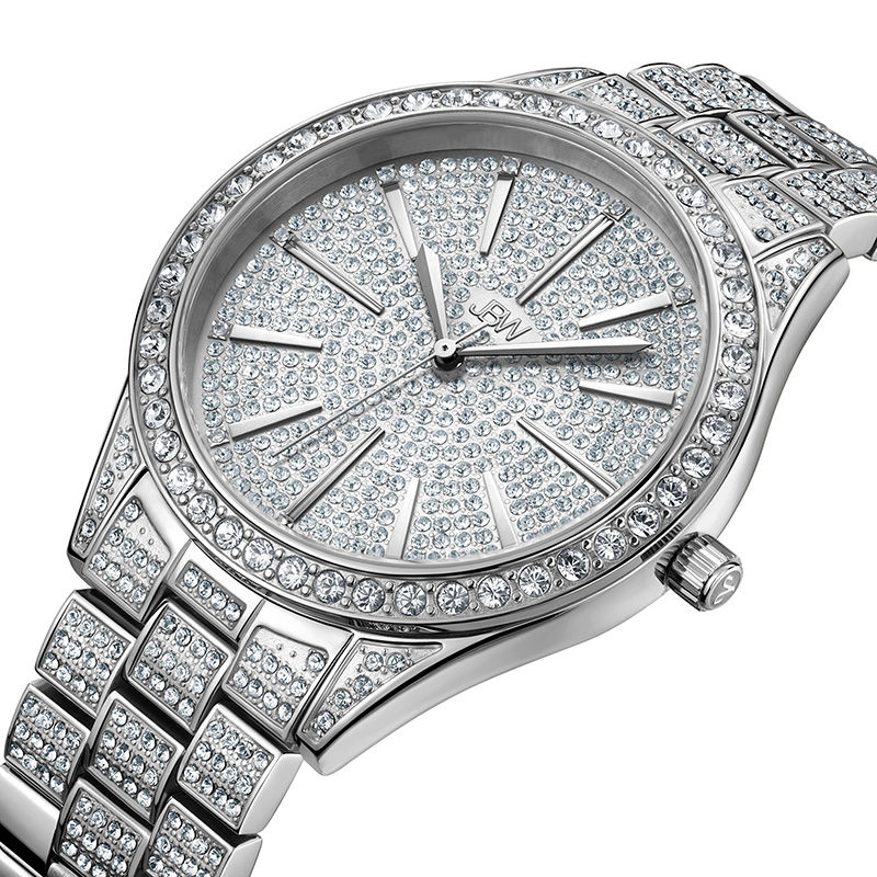 Ladies' JBW Cristal 1/8 CT. T.W. Diamond and Crystal Accent Watch with Silver-Tone Dial (Model: J6346C)
