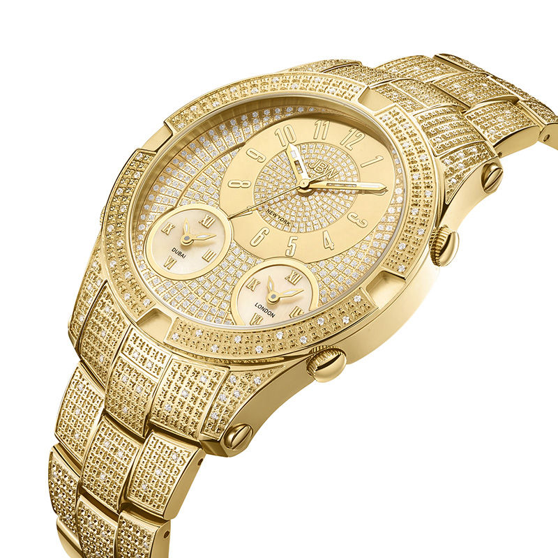 Men's JBW Jet Setter III 1-1/5 CT. T.W. Diamond 18K Gold Plate Watch (Model: J6348A)