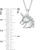 Thumbnail Image 1 of Diamond Accent Profile Unicorn Head Pendant in Sterling Silver