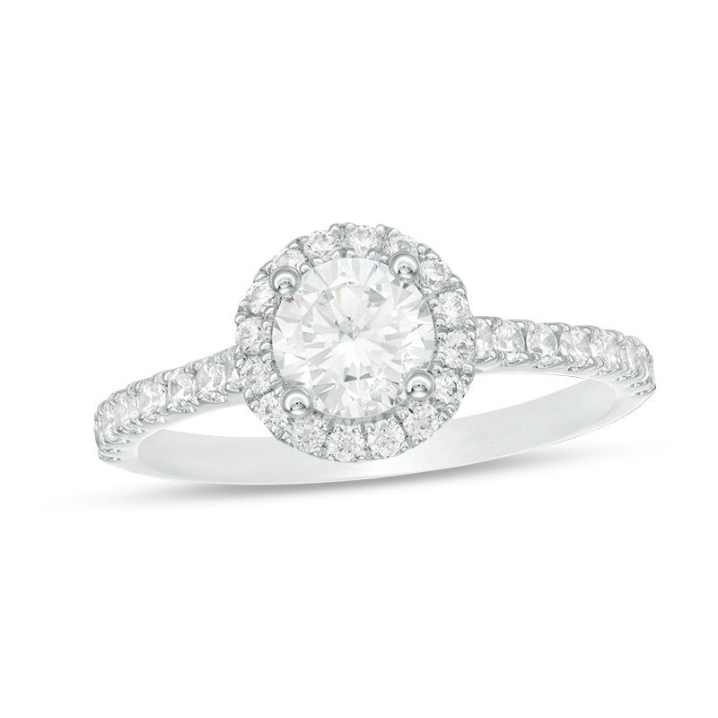 1-1/5 CT. T.W. Diamond Frame Engagement Ring in 14K White Gold