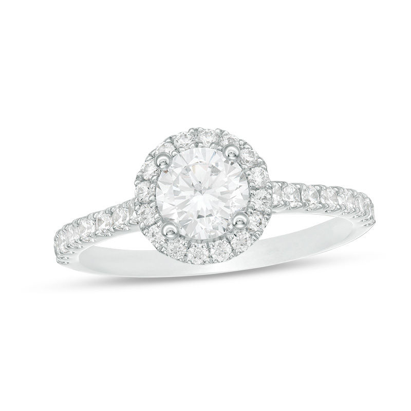 Main Image 1 of 1-1/5 CT. T.W. Diamond Frame Engagement Ring in 14K White Gold