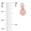 Thumbnail Image 2 of Pear-Shaped Morganite and 1/5 CT. T.W. Diamond Teardrop Earrings in 10K Rose Gold