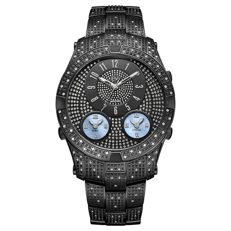 Main Image 1 of Men's JBW Jet Setter III 1-1/5 CT. T.W. Diamond Black IP Watch (Model: J6348D)