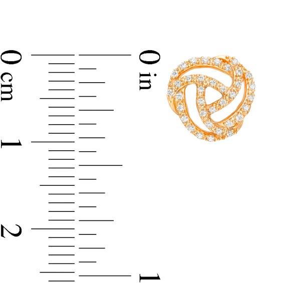 1/5 CT. T.w. Diamond Open Love Knot Stud Earrings in 10K Rose Gold