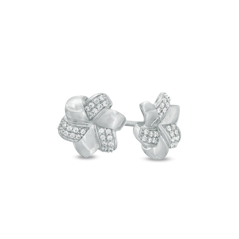 1/6 CT. T.W. Diamond Pinwheel Stud Earrings in 10K White Gold