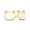 Thumbnail Image 0 of Cat Face Silhouette Stud Earrings in 14K Gold