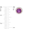 Thumbnail Image 2 of 6.0mm Amethyst and 1/5 CT. T.W. Diamond Frame Stud Earrings in 10K Rose Gold