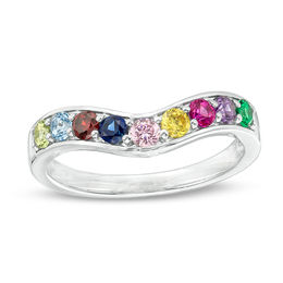 Mother's Birthstone Family Contour Band (5-9 Stones)