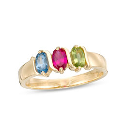Mother's Oval Birthstone "XO" Family Ring (2-5 Stones)