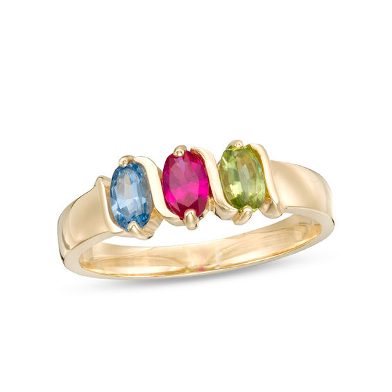 Mother's Oval Birthstone "Xo" Family Ring (2-5 Stones)