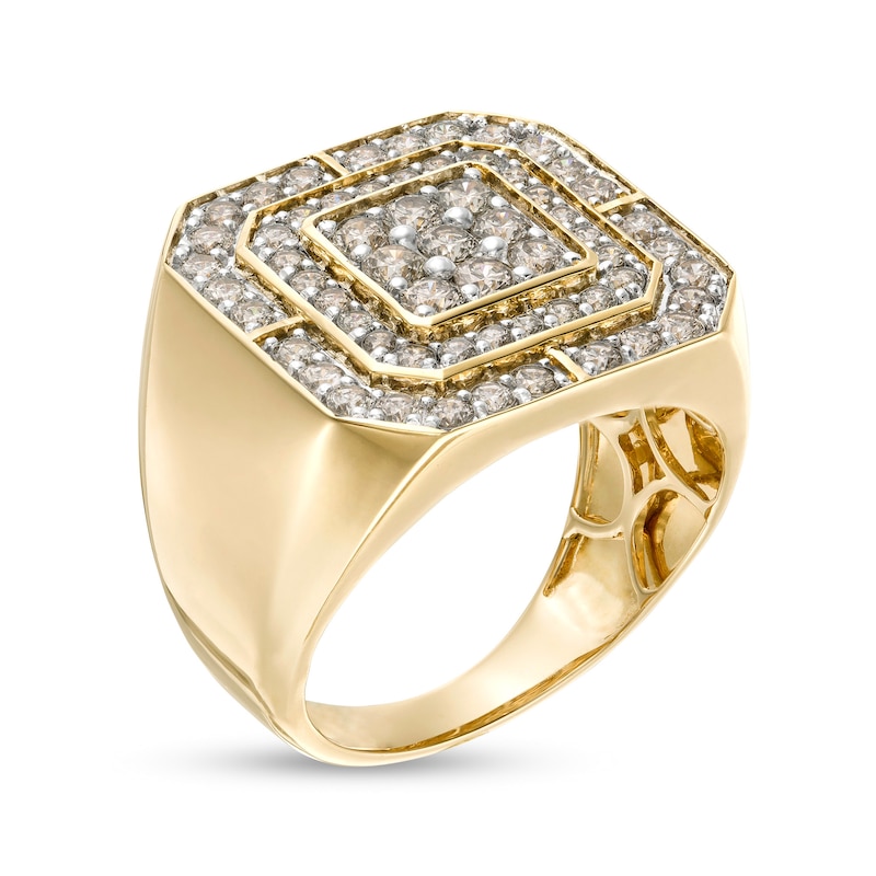 Main Image 3 of Men's 2 CT. T.W. Composite Diamond Double Octagonal Frame Ring in 10K Gold