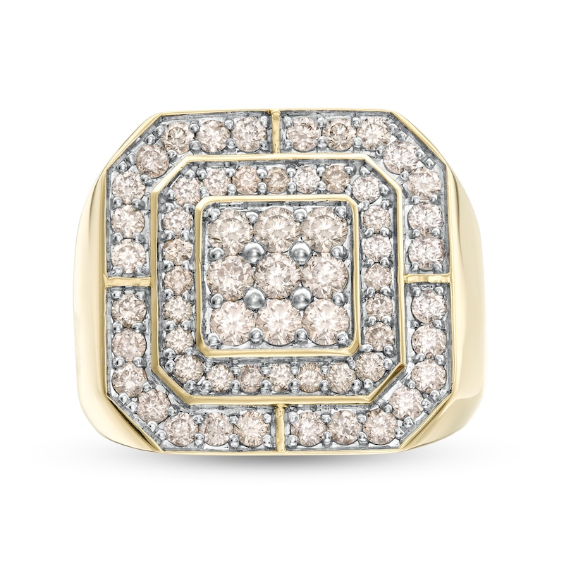 Main Image 4 of Men's 2 CT. T.W. Composite Diamond Double Octagonal Frame Ring in 10K Gold