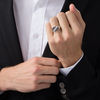 Thumbnail Image 2 of 5/8 CT. T.W. Champagne and White Diamond Slant Ring in Sterling Silver