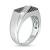 Thumbnail Image 3 of 5/8 CT. T.W. Champagne and White Diamond Slant Ring in Sterling Silver
