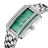 Thumbnail Image 2 of Ladies' JBW Mink 1/8 CT. T.W. Diamond and Crystal Watch with Rectangular Green Dial (Model: J6358A)
