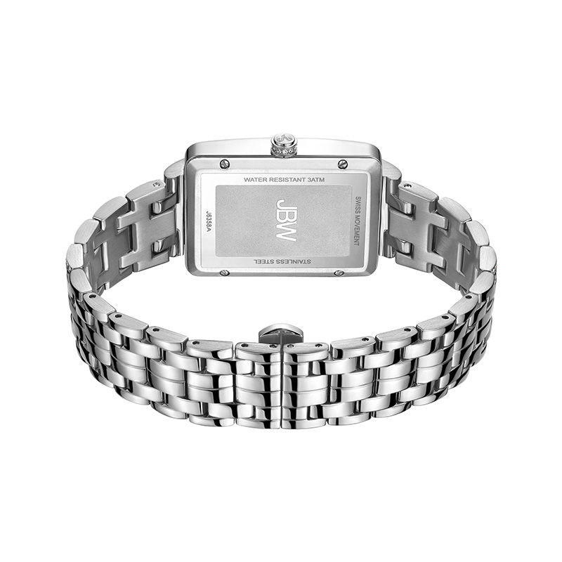 Main Image 3 of Ladies' JBW Mink 1/8 CT. T.W. Diamond and Crystal Watch with Rectangular Green Dial (Model: J6358A)