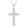 Thumbnail Image 1 of Diamond Accent "X" Cross Pendant in Sterling Silver