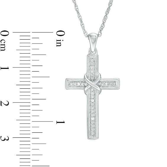 Diamond Accent "X" Cross Pendant in Sterling Silver