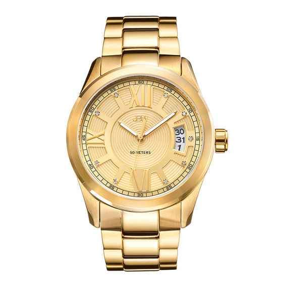 Men's JBW Bond 1/10 CT. T.w. Diamond 18K Gold Plate Watch with Gold-Tone Dial (Model: J6311A)