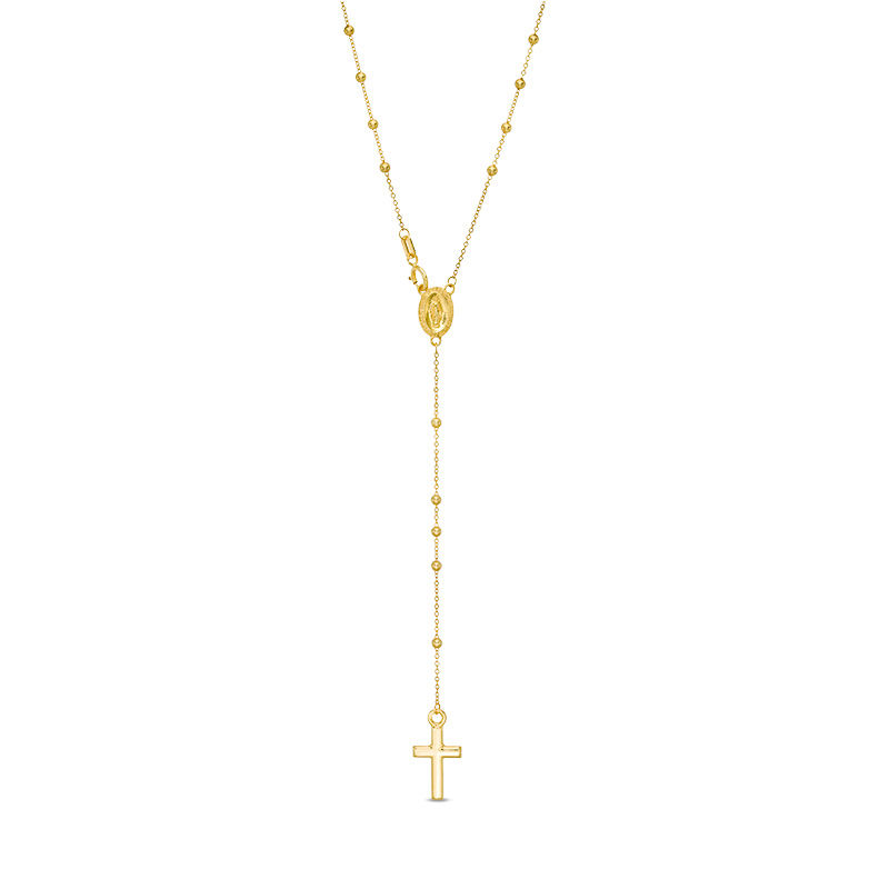 Main Image 1 of Rosary Necklace in 10K Gold - 22"