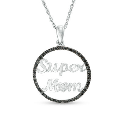 1 8 Ct T W Enhanced Black And White Diamond Super Mom Circle - Black And White Diamond Circle Pendant 1 8 Ct T W Enhanced Black And White Diamond Super Mom Circle - Black And White Diamond Circle Pendant
