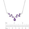 Thumbnail Image 1 of Amethyst and 1/10 CT. T.W. Diamond Chevron Vine Necklace in Sterling Silver