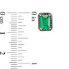 Thumbnail Image 2 of Emerald-Cut Lab-Created Emerald and 1/4 CT. T.W. Black Diamond Frame Stud Earrings in 10K Gold