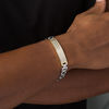 Thumbnail Image 1 of Men's 1/3 CT. T.W. Diamond Triple Row ID Bracelet in Sterling Silver and 10K Gold - 8.5"