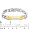 Thumbnail Image 2 of Men's 1/3 CT. T.W. Diamond Triple Row ID Bracelet in Sterling Silver and 10K Gold - 8.5"