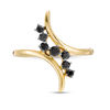 Thumbnail Image 2 of Black Spinel Cascading Bypass Ring in Sterling Silver with 14K Gold Plate