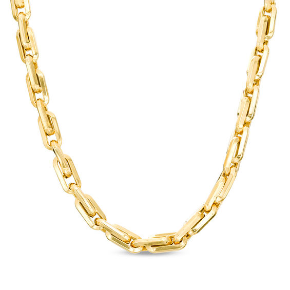Men's 7.0mm Link Chain Necklace in 10K Gold - 22"