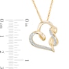 Thumbnail Image 3 of 1/8 CT. T.W. Diamond Infinity and Swirl Heart Pendant in Sterling Silver with 14K Gold Plate