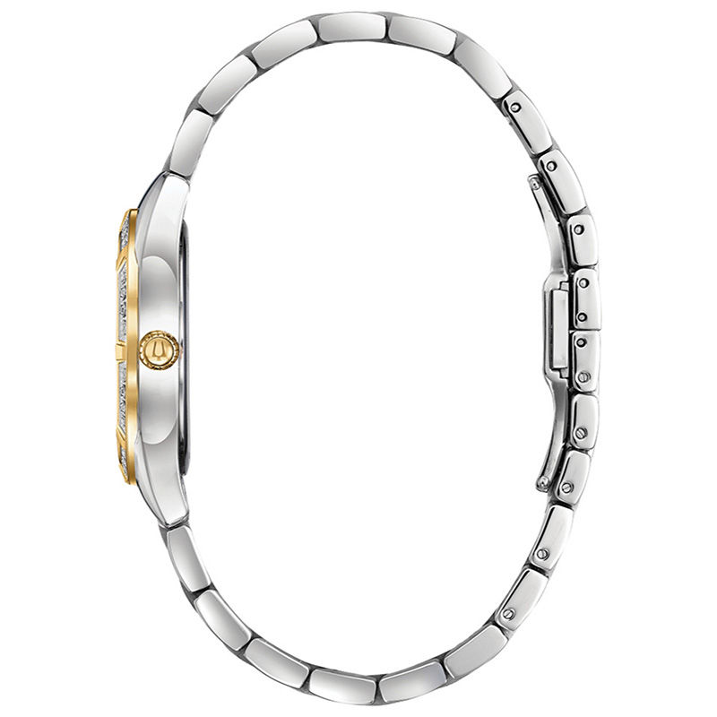 Main Image 3 of Ladies' Bulova Sutton 1/15 CT. T.W. Diamond Two-Tone Watch with Mother-of-Pearl (Model: 98R263)