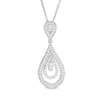 Thumbnail Image 1 of 1/2 CT. T.W. Diamond Layered Teardrop Pendant in Sterling Silver