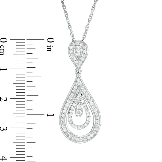 1/2 CT. T.w. Diamond Layered Teardrop Pendant in Sterling Silver