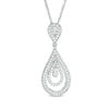 Thumbnail Image 0 of 1/2 CT. T.W. Diamond Layered Teardrop Pendant in Sterling Silver