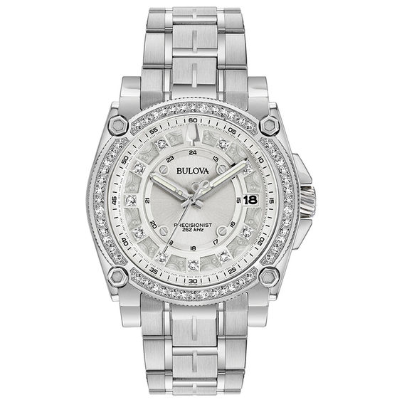Ladies' Bulova Precisionist 3/4 CT. T.w. Diamond Watch with Silver-Tone Dial (Model: 96R226)