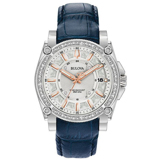 Ladies' Bulova Precisionist 3/4 CT. T.w. Diamond Strap Watch with Silver-Tone Dial (Model: 96R227)