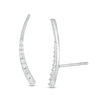 Thumbnail Image 1 of 1/5 CT. T.W. Diamond Tapered Curve Crawler Earrings in Sterling Silver