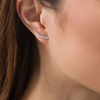 Thumbnail Image 2 of 1/5 CT. T.W. Diamond Tapered Curve Crawler Earrings in Sterling Silver