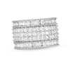 Thumbnail Image 1 of 2 CT. T.W. Diamond Multi-Row Vintage-Style Ring in 10K White Gold