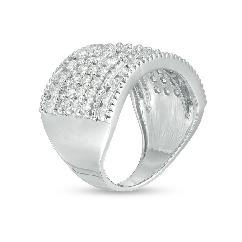 Main Image 3 of 2 CT. T.W. Diamond Multi-Row Vintage-Style Ring in 10K White Gold