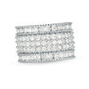 Thumbnail Image 0 of 2 CT. T.W. Diamond Multi-Row Vintage-Style Ring in 10K White Gold