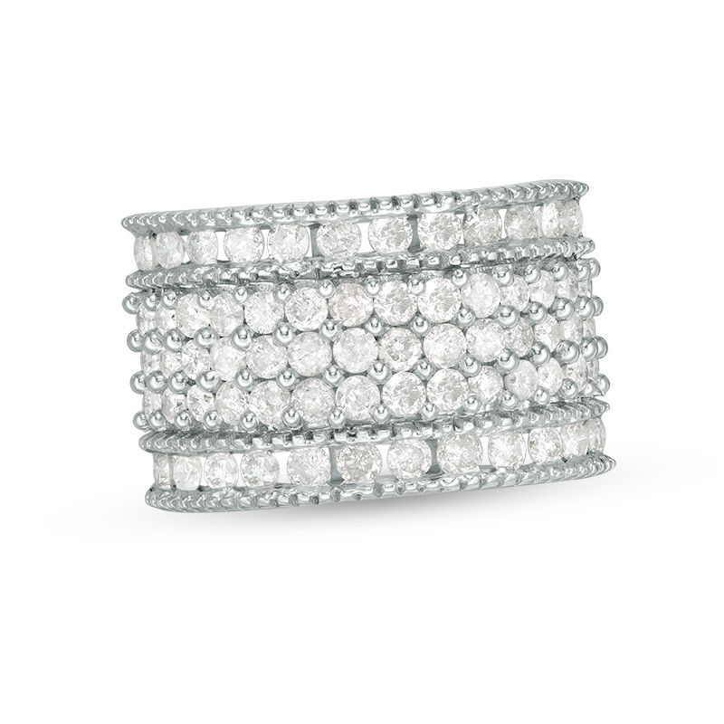 Main Image 1 of 2 CT. T.W. Diamond Multi-Row Vintage-Style Ring in 10K White Gold