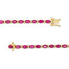 Thumbnail Image 2 of Oval Lab-Created Ruby and White Sapphire Bracelet in Sterling Silver with 14K Gold Plate