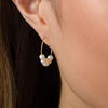Thumbnail Image 2 of 4.0-6.5mm Freshwater Cultured Pearl Five Stone Hoop Earrings in 10K Gold